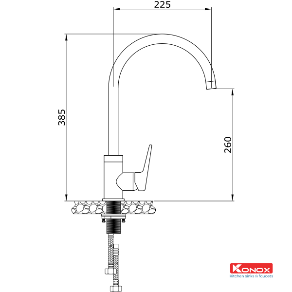 vòi rửa chén Konox 1201