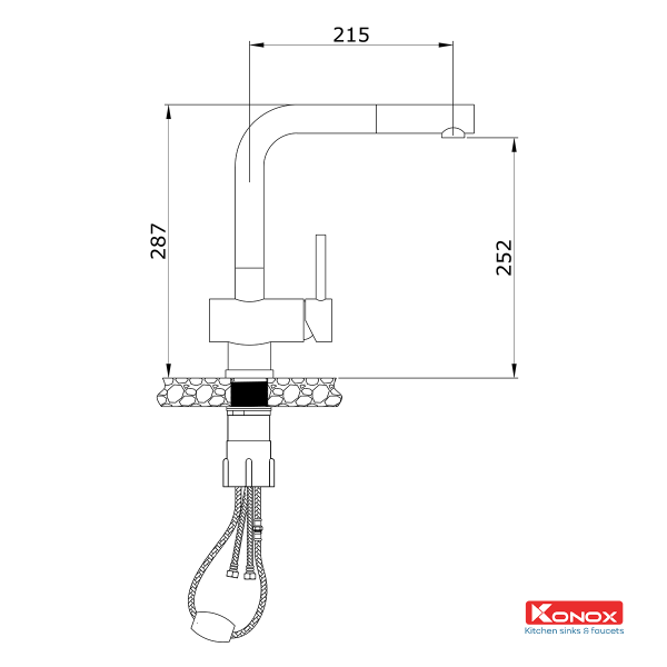 vòi rửa bát Konox 1337