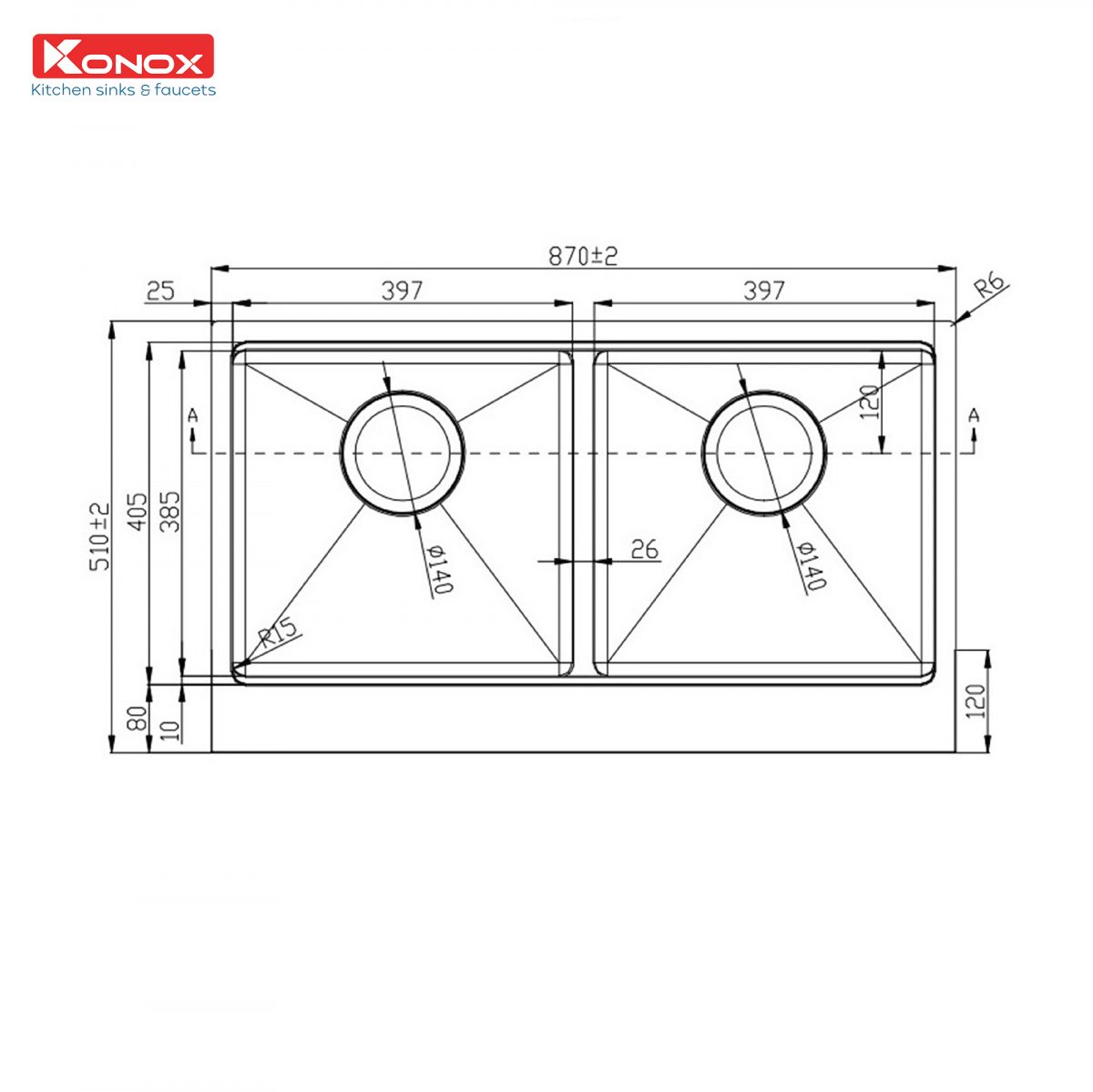 Chậu rửa chén konox