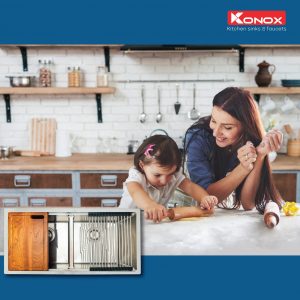 Konox Câu chuyện thiết kế chậu rửa bát hạ bậc