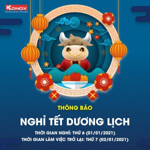 Công ty TNHH Thương mại Konox thông báo nghỉ tết dương